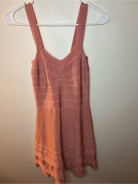 bebe Pink Knit Dress with Textured Banding